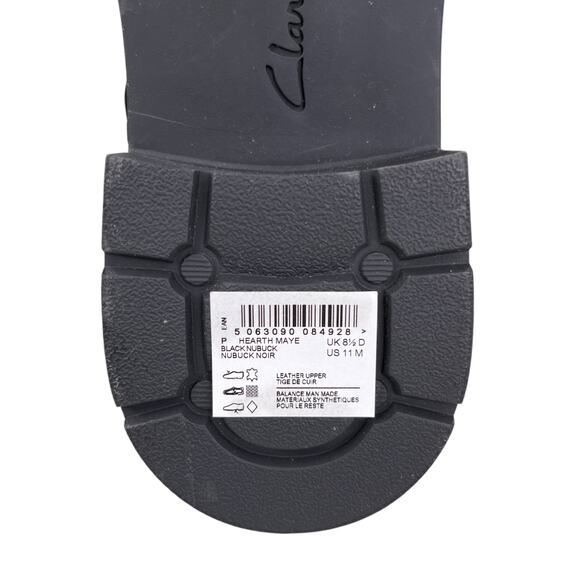 Clarks Hearth Maye Black Nubuck Lace Up Boot 11 New - Picture 14 of 16